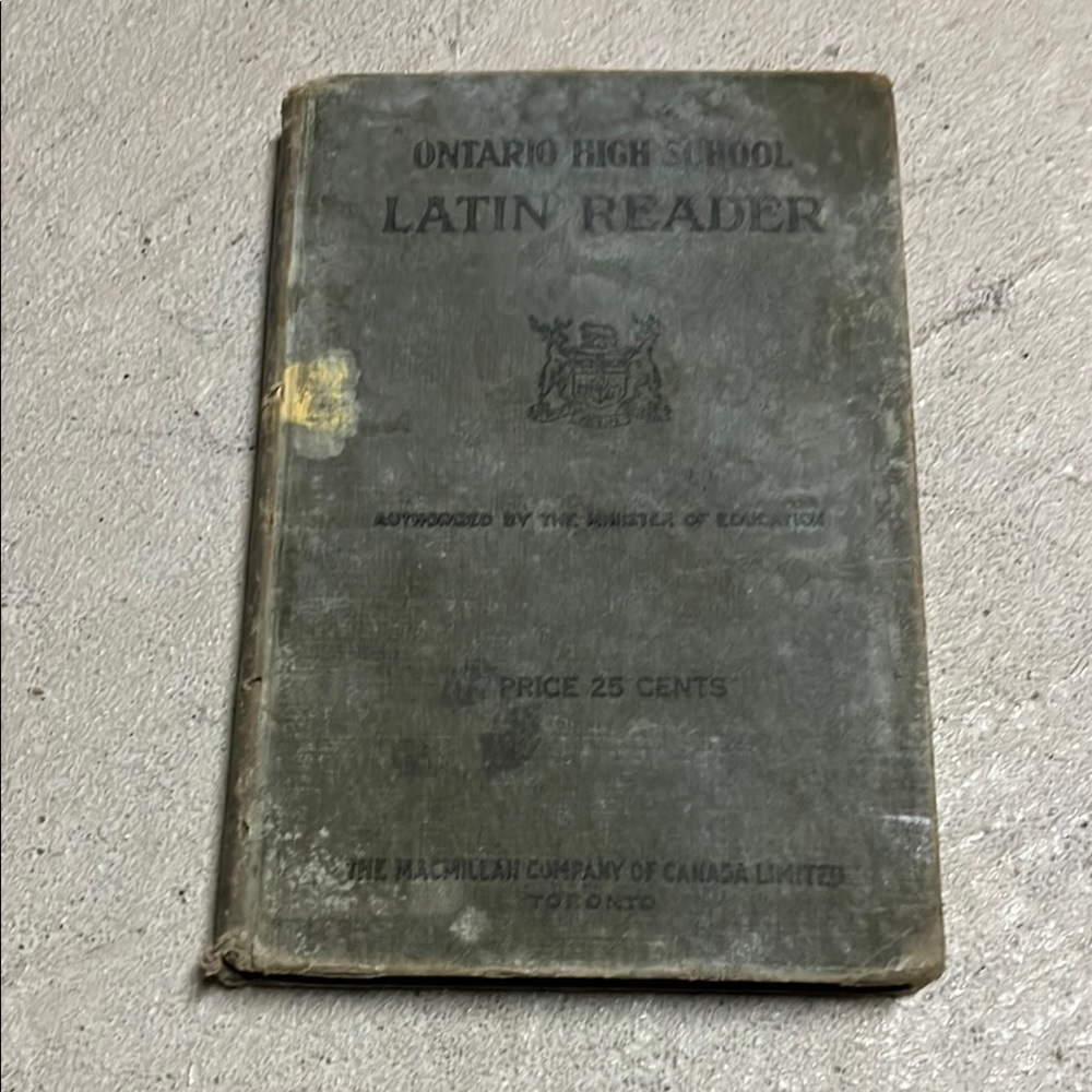 Vintage 1928 Latin Reader Hardcover Ontario High School Book Macmillan Canada